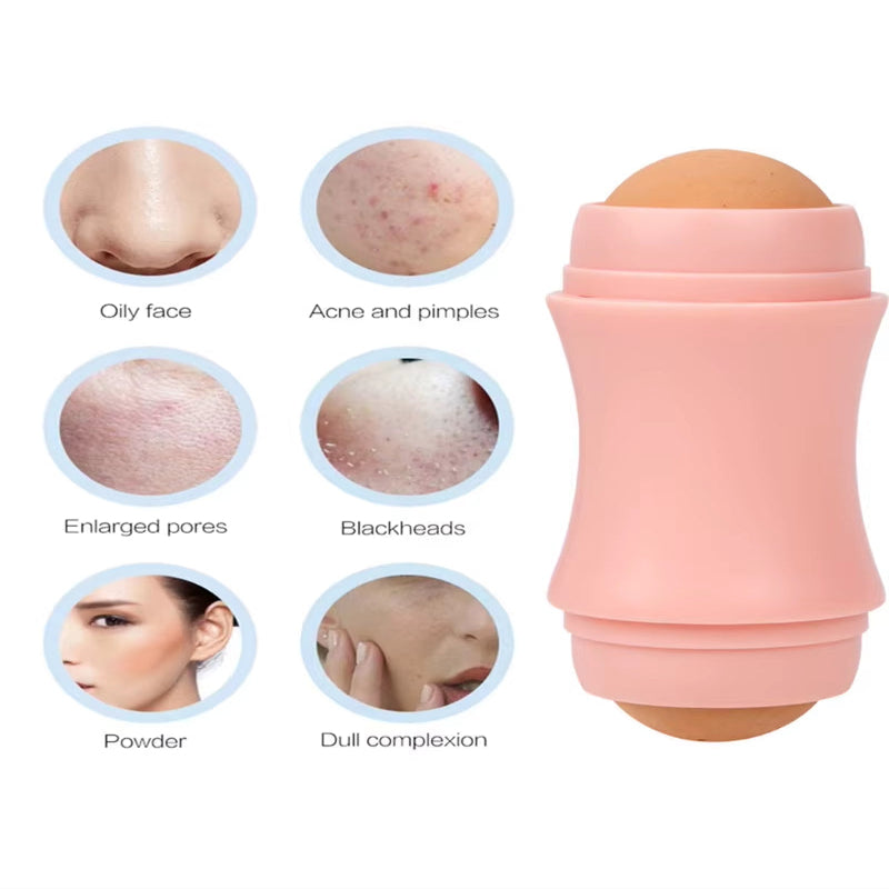 MatteGlow™ Volcanic Oil-Absorbing Roller – 2-Ball Reusable Face Tool for Shine-Free, Fresh Skin Anytime